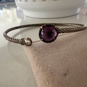 DAVID YURMAN Gem Bracelet - GORGEOUS - Genuine silver + Amethyst w/jewelry pouch